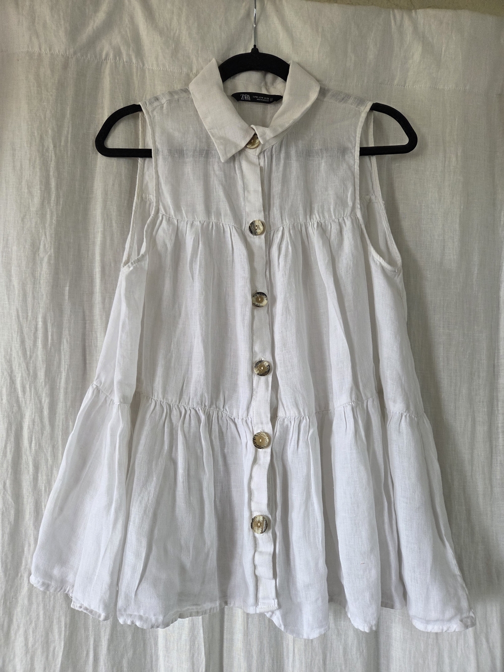 Zara | Linen Sleeveless Button-Front Shirt